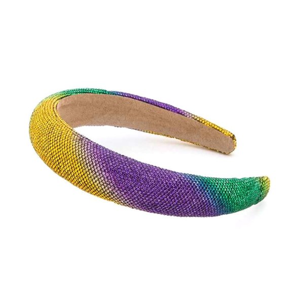 Mardi Gras Headband Sparkly Rhinestone Headband for Women Carnival Parade - Picture 1 of 2